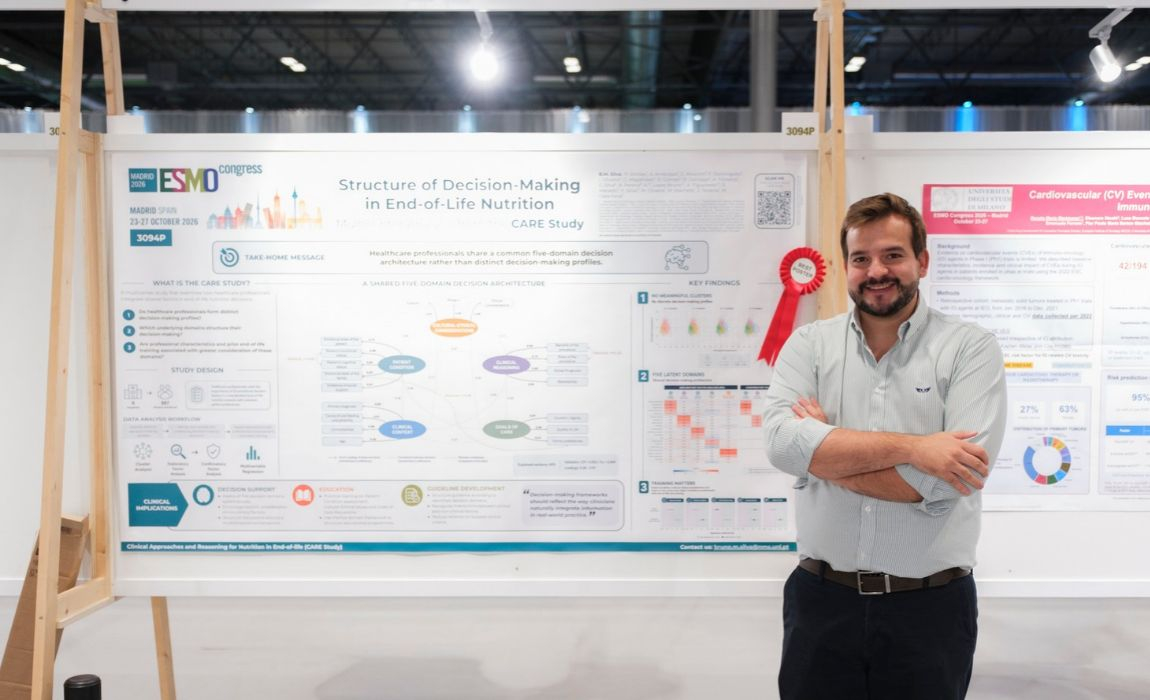 Nutrição em fim de vida: estudo português vence Prémio de Melhor Póster na ESMO